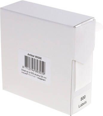 Rillprint ronde etiketten diameter 25 mm rol van 500 stuks transparant - Foto 2