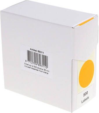 Rillprint Etiket 35mm 500st op rol fluor oranje