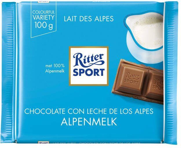 Ritter Sport Chocolade alpenmelk 100gr