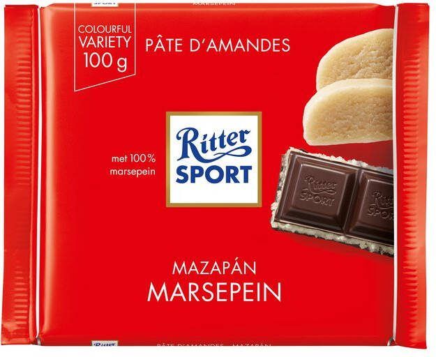 Ritter Sport Chocolade puur-marsepein 100gr - Foto 2