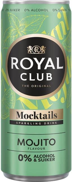Royal Club Mocktails mojito 0% suiker en alcohol blik 250 ml