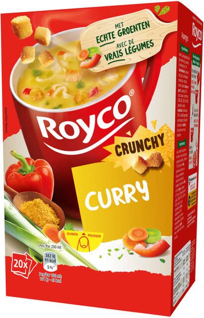 Royco Minute Soup curry met croutons pak van 20 zakjes
