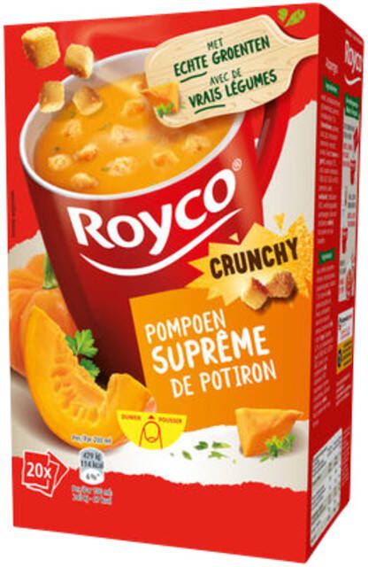Royco Minute Soup pompoensuprême met croutons pak van 20 zakjes