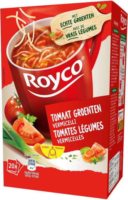 Royco Minute Soup tomaat groenten vermicelli pak van 20 zakjes