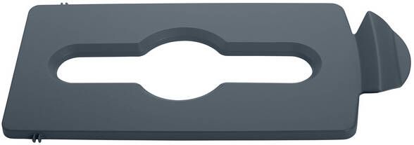 Rubbermaid Deksel Slim Jim Recyclestation inwerpopening voor gemengde recycling grijs - Foto 2