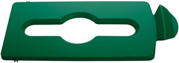 Rubbermaid Deksel Slim Jim Recyclestation inwerpopening voor gemengde recycling groen - Foto 2