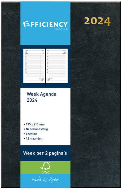 Ryam Agenda 2025 Efficiency Baladek 7dagen 2pagina's zwart