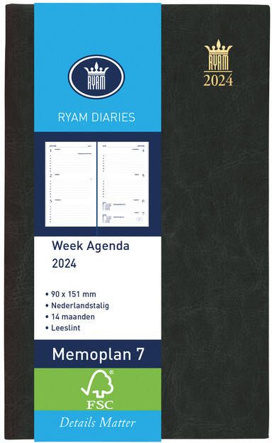 Ryam AGENDA 2023 MEMOPLAN 7 SUPREMA 7D 2P ZWART