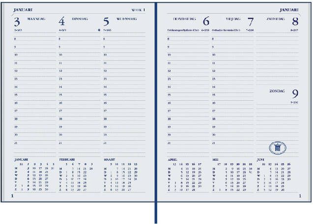 Ryam Agenda 2023 Weekplan Plus Mundior Mercury 7dagen 2pagina's rood