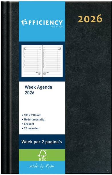 Ryam Agenda 2025 Efficiency Baladek 7dagen 2pagina's zwart