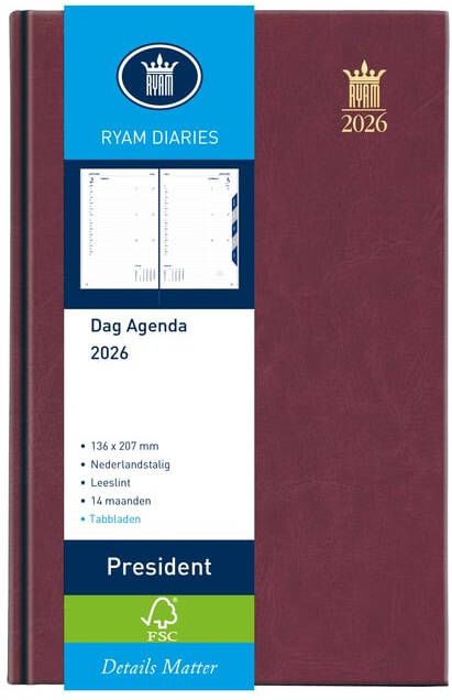 Ryam Agenda 2026 President 1dag 1pagina bordeaux