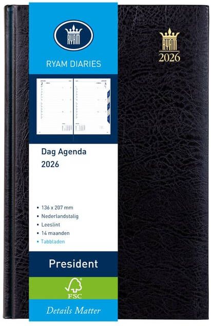 Ryam Agenda 2026 President Mundior 1dag 1pagina zwart