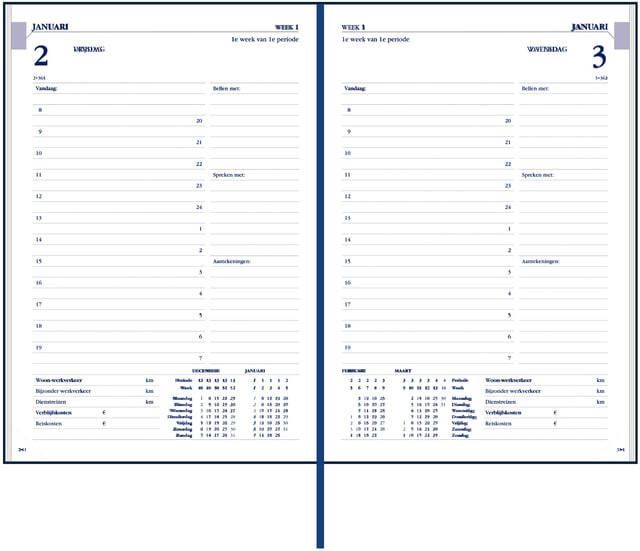 Ryam Agenda 2026 Twenty-four Mundior 1dag 1pagina blauw