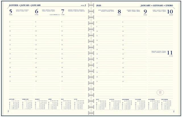 Ryam Agendavulling 2026 Executive A5 7dagen 2pagina's staand