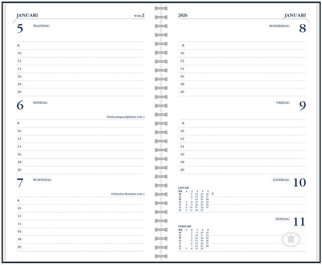 Ryam Agendavulling 2026 Memoplan 7 7dagen 2pagina's wit