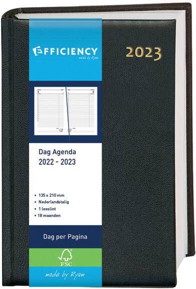 Ryam Schoolagenda 2025-2025 18mnd Efficiency Baladek 1dag 1pagina zwart