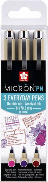 Sakura Fineliner pigma micron 0.4mm blisterà 3 stuks assorti