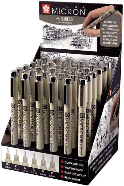 Sakura Fineliner Pigma Micron 01 0.25mm zwart