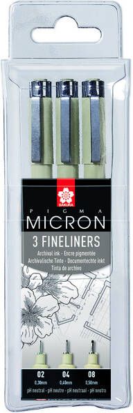 Sakura Fineliner pigma micron blister 3 stuks zwart