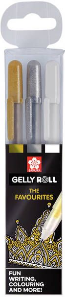 Sakura roller Gelly Roll Mix etui met 3 stuks (goud zilver en wit)