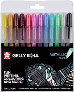 Sakura roller Gelly Roll Metallic etui van 12 stuks in geassorteerde kleuren