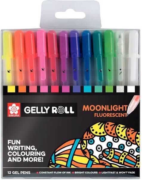 Sakura roller Gelly Roll Moonlight etui van 12 stuks in geassorteerde kleuren