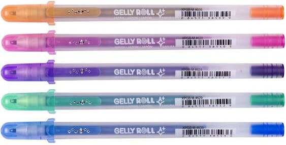 Sakura Gelschrijver Gelly Roll Silver Shadow set Ã  5 kleuren