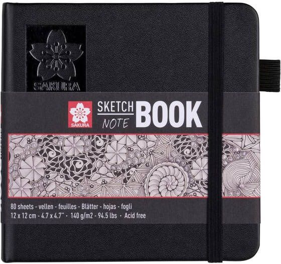 Sakura schetsboek 80 vel 140 g mÂ² ft 12 x 12 cm wit papier