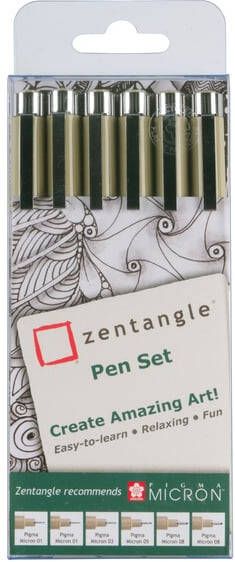 Sakura Tekenset Zentangle set Ã  6 pennen zwart