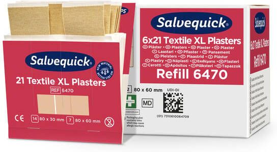 Salvequick Pleisters textiel extra groot 6x 21 stuks