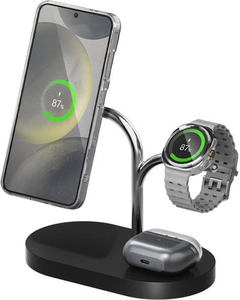 Samsung GP-PWU024WIABW oplader voor mobiele apparatuur Headset Smartphone Smartwatch Zwart Zilver USB Draadloos opladen Binnen