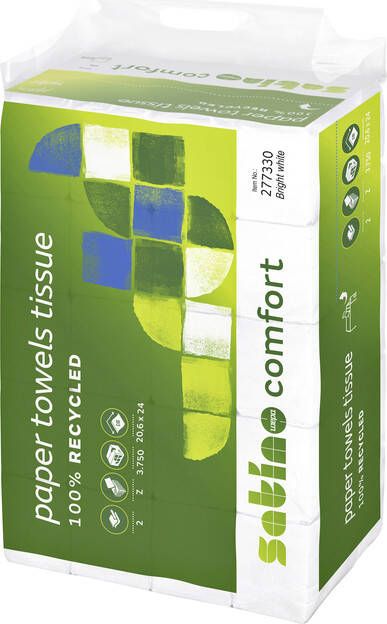 Satino by WEPA Handdoek Satino PT2 Comfort z-vouw 2-laags 206x240mm 25x150 vel wit 277330