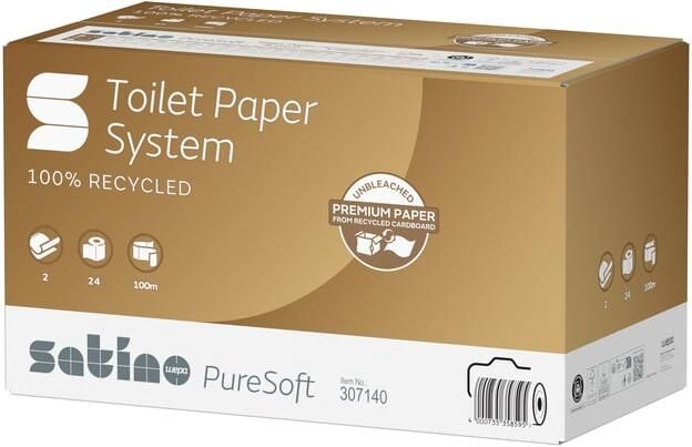 Satino by WEPA Toiletpapier Satino JT3 PureSoft systeemrol 2-laags 100m naturel 307140