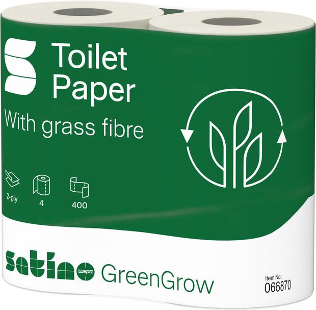 BlackSatino Toiletpapier CT10 GreenGrow 2-laags 4x320 vel naturel 066870