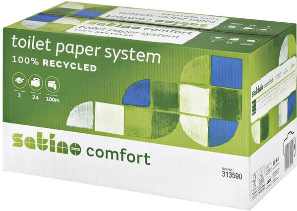 Satino by WEPA Toiletpapier Satino Comfort JT3 systeemrol 2-laags 724vel wit 317960