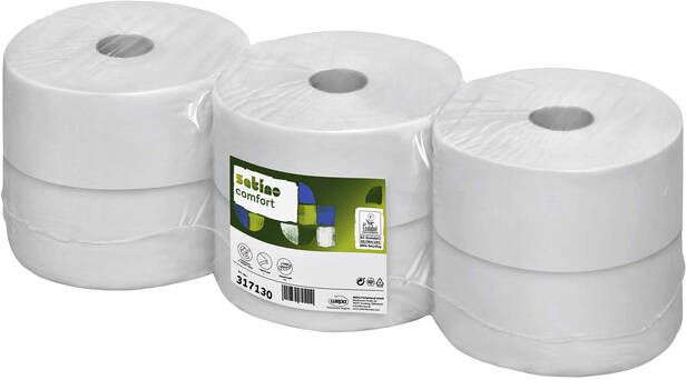 Satino by WEPA Toiletpapier Satino Jumborol Comfort 2-laags 66mmx380m wit