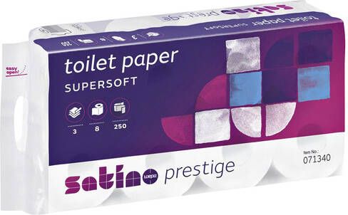 Satino by WEPA Toiletpapier Satino Prestige 3-laags 250vel 8rollen wit