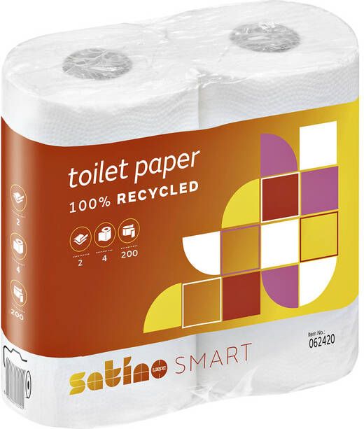Satino by WEPA Toiletpapier Satino Smart 2-laags 200vel wit 4rollen