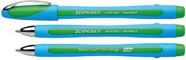 Schneider balpen Slider Memo XB 1 4mm kogelbreedte groen