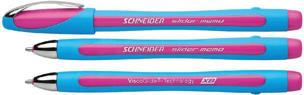 Schneider balpen Slider Memo XB 1 4mm kogelbreedte roze