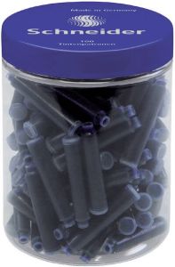 Schneider Inktpatroon din blauw pot 100stuks