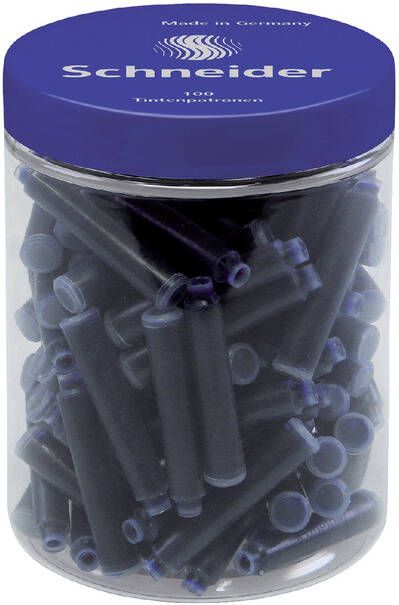 Schneider Inktpatroon din blauw pot 100stuks