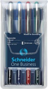 Schneider rollerpen One Business set Ã  4 stuks 0.6mm assorti