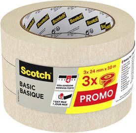 Scotch Afplaktape Basic 24mmx50m beige