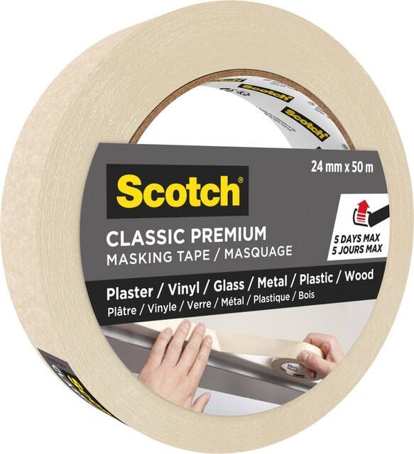 Scotch Afplaktape Premium Classic 24mmx50m beige