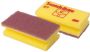 Scotch Brite schuurspons voor delicate oppervlakken ft 7 x 13 cm geel pak met 10 stuks - Thumbnail 2