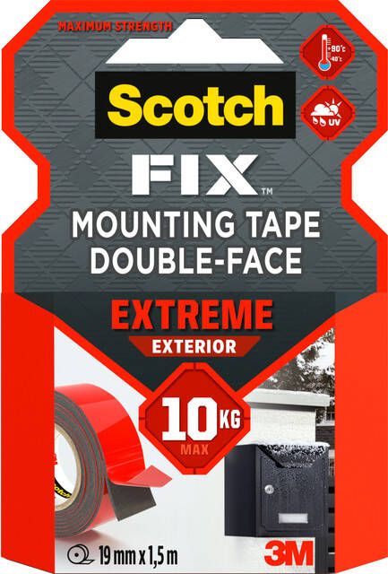 Scotch montagetape Extreme ft 19 mm x 1 5 m blisterverpakking