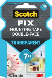 Scotch montagetape Transparent ft 19 mm x 1 5 m blisterverpakking
