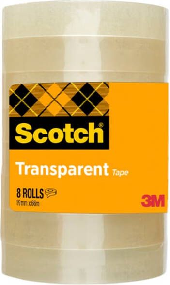 Scotch Plakband 508 19mmx66m transparant 8 rollen
