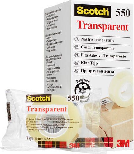 Scotch Plakband 550 15mmx33m transparant